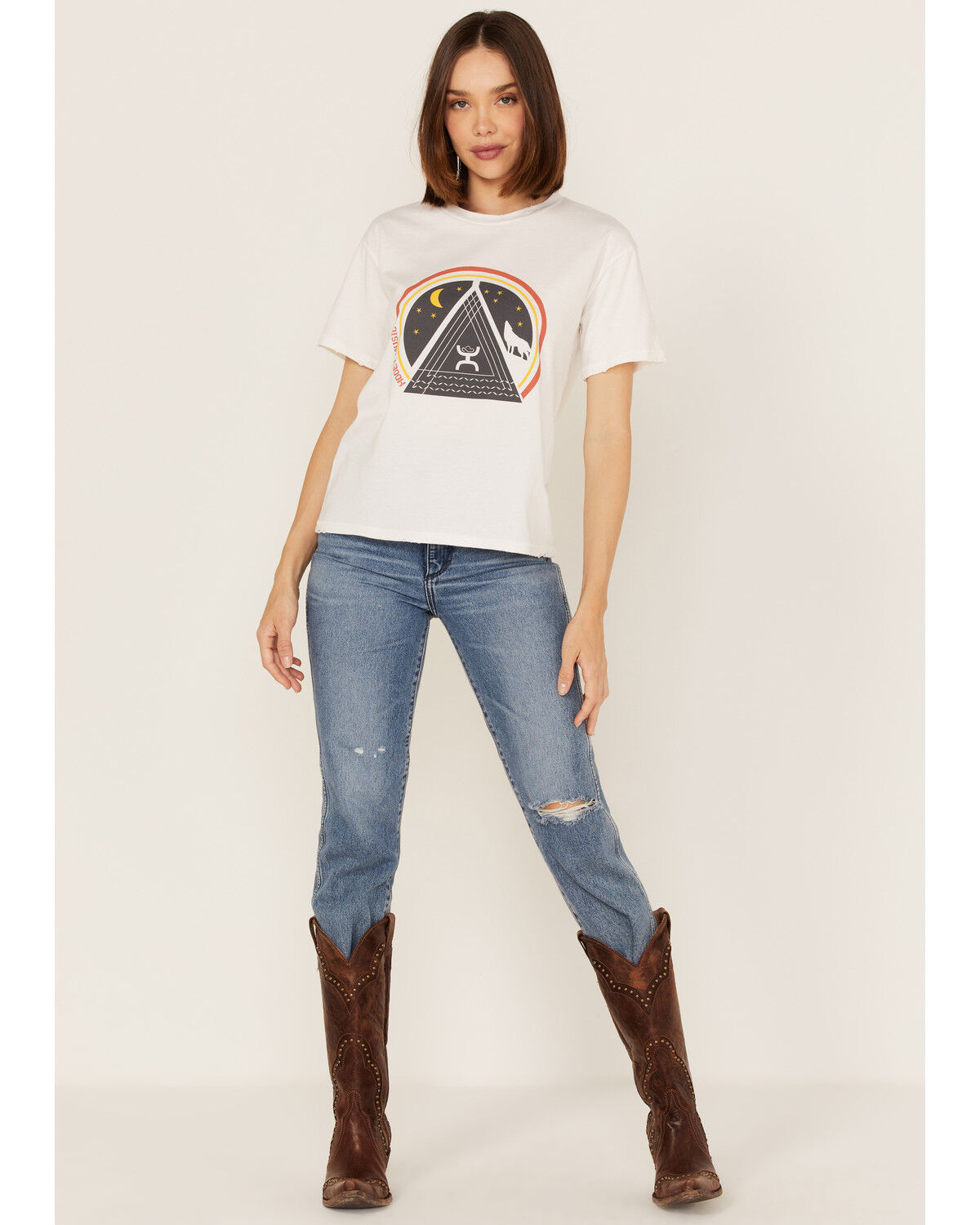 Image #2 - Hooey Women's Boot Barn Exclusive Music Short Sleeve Graphic Tee, Cream, hi-res