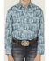 Image #3 - Rock & Roll Denim Boys' Cactus Print Long Sleeve Pearl Snap Stretch Western Shirt, Turquoise, hi-res