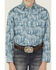 Image #3 - Rock & Roll Denim Boys' Cactus Print Long Sleeve Pearl Snap Stretch Western Shirt , Turquoise, hi-res