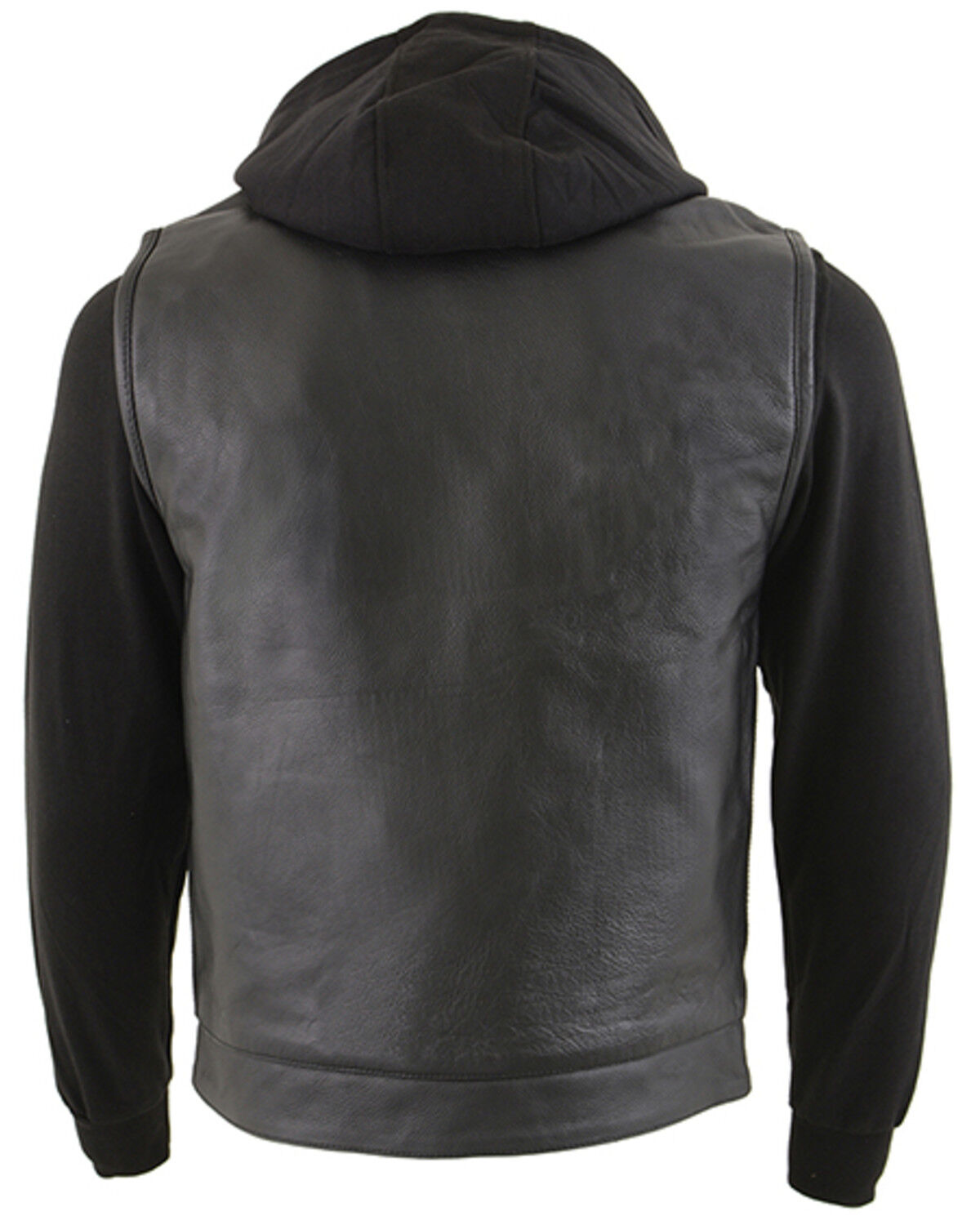 Image #3 - Milwaukee Leather Men's Club Style Zip Front Vest and Full Sleeve Hooded Jacket - Big, Black, hi-res
