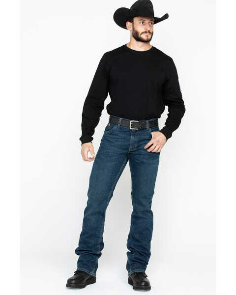 Image #6 - Wrangler Men's FR Advanced Comfort Slim Bootcut Work Jeans , Blue, hi-res