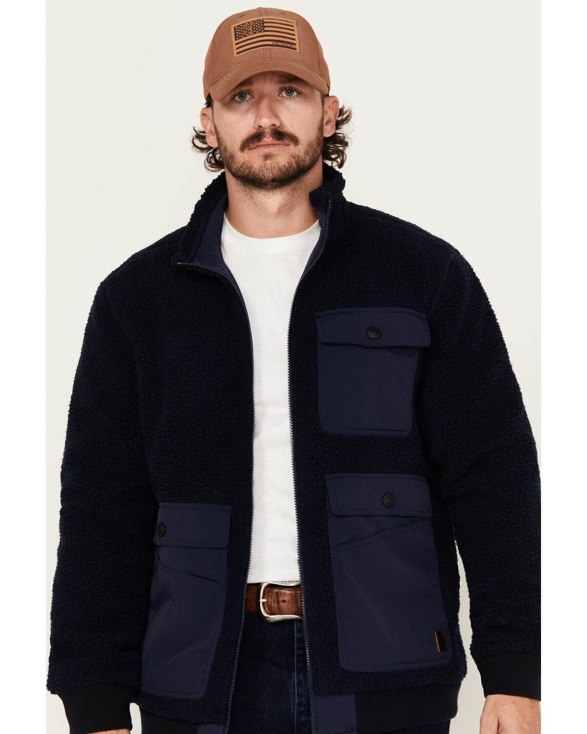 Image #2 - Brothers and Sons Men's Hart Reversible Sherpa Jacket, Navy, hi-res