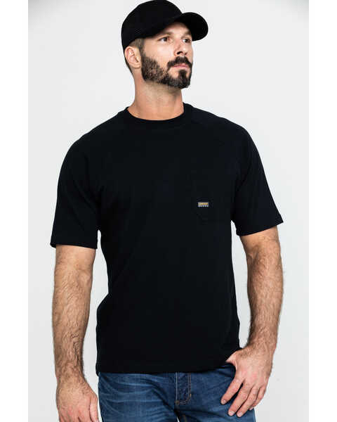 Image #1 - Ariat Men's Rebar Cotton Strong Short Sleeve Crew T-Shirt, Black, hi-res