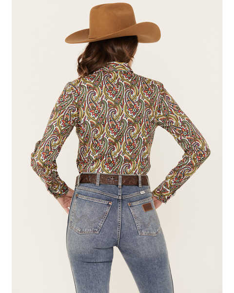 Image #4 - Cinch Women's Paisley Print Long Sleeve Button-Down Western Shirt, Multi, hi-res