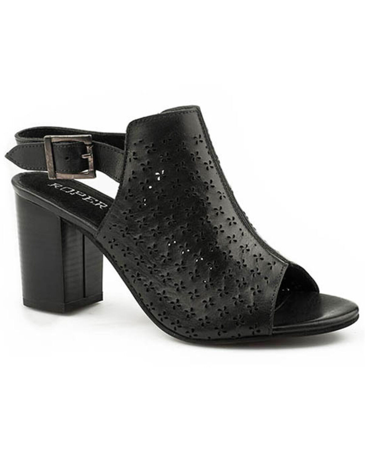 Image #1 - Roper Women's Mika Geo Heels, Black, hi-res