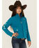 Image #2 - Ariat Girls' Lined Softshell Jacket, Blue, hi-res