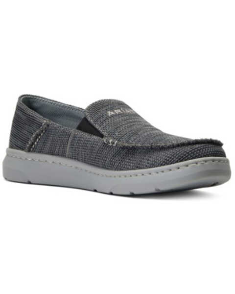 Ariat Men's Heather Brown Charcoal 360 Canvas Slip-On Casual Shoe - Moc Toe , Charcoal, hi-res