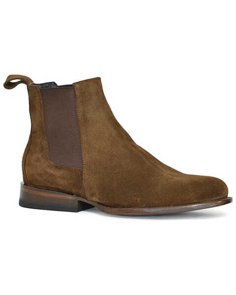 Image #1 - Stetson Men's Roughout Chelsea Boots - Medium Toe, Brown, hi-res