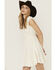 Image #2 - Wild Moss Women's Crochet Trim Mini Dress, Ivory, hi-res