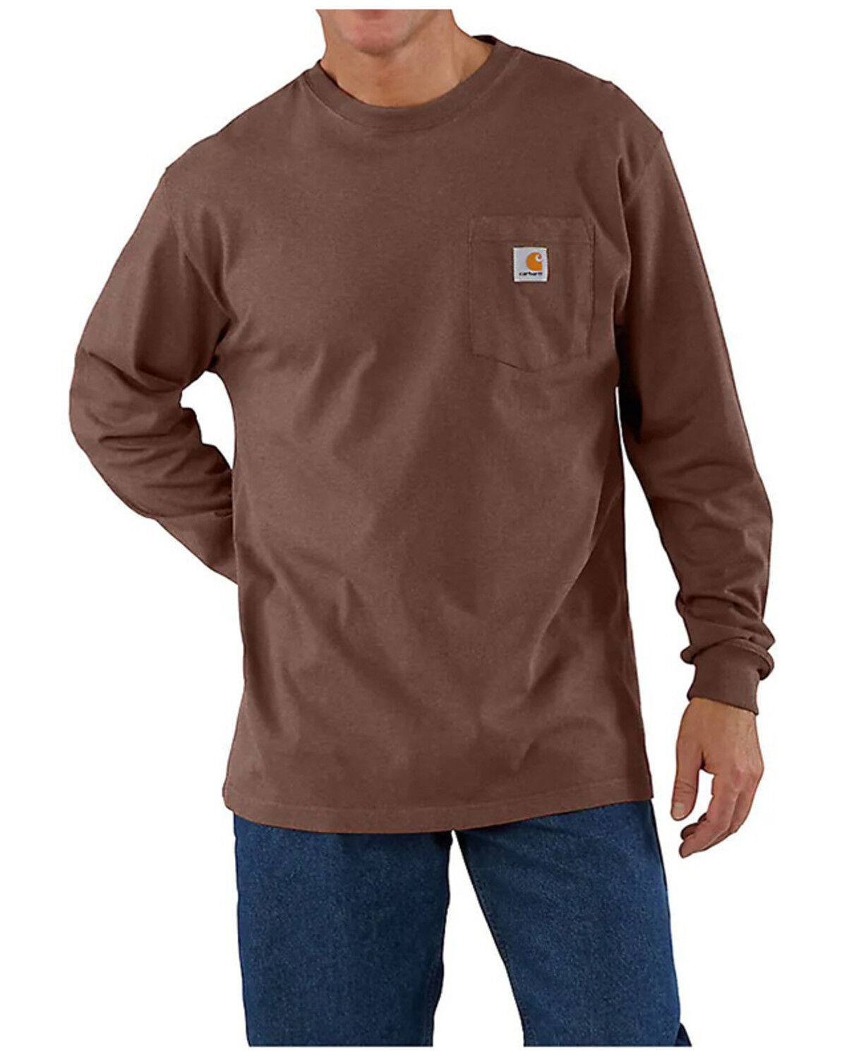Image #1 - Carhartt Men's Loose Fit Heavyweight Long Sleeve Graphic T-Shirt, Brown, hi-res