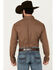 Image #4 - Justin Men's Boot Barn Exclusive Geo Print Long Sleeve Button-Down Western Shirt, Brown, hi-res