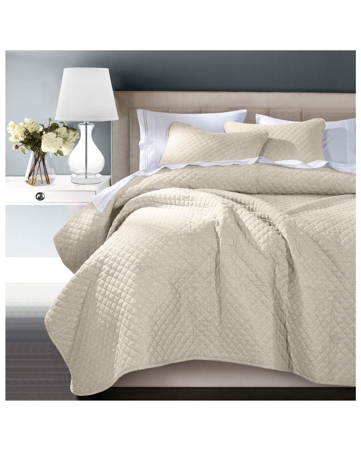 Image #1 - HiEnd Accents 3pc Anna Coverlet Set - Full/Queen, Tan, hi-res