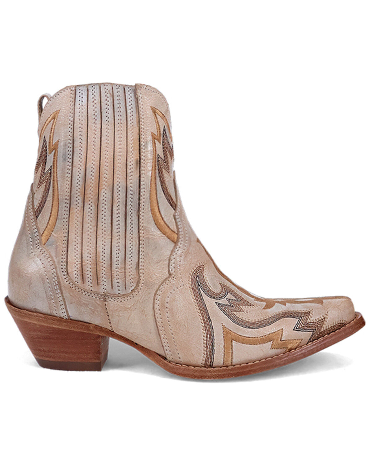 Image #2 - Dan Post Women's Bristol Western Booties - Snip Toe, Cream, hi-res
