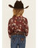 Image #4 - Rock & Roll Denim Girls' Conversational Print Long Sleeve Button-Down Western Shirt, Rust Copper, hi-res