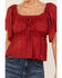 Image #3 - Wild Moss Women's Flutter Sleeve Top, Rust, hi-res