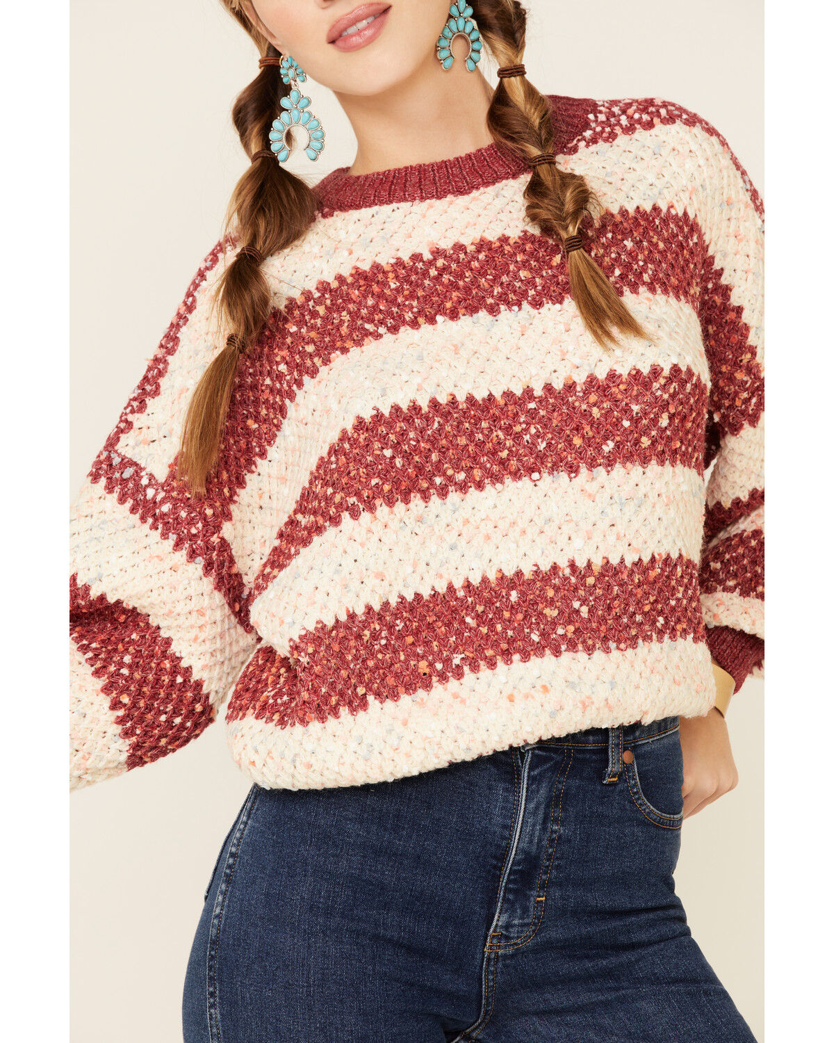 rust striped sweater