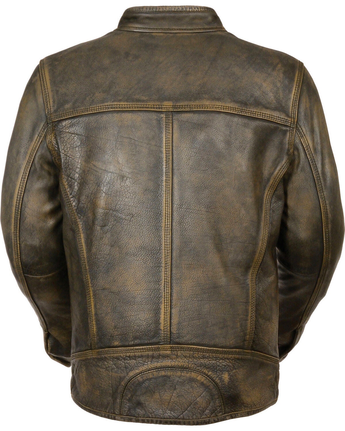 Brown Distressed Scooter Jacket w 