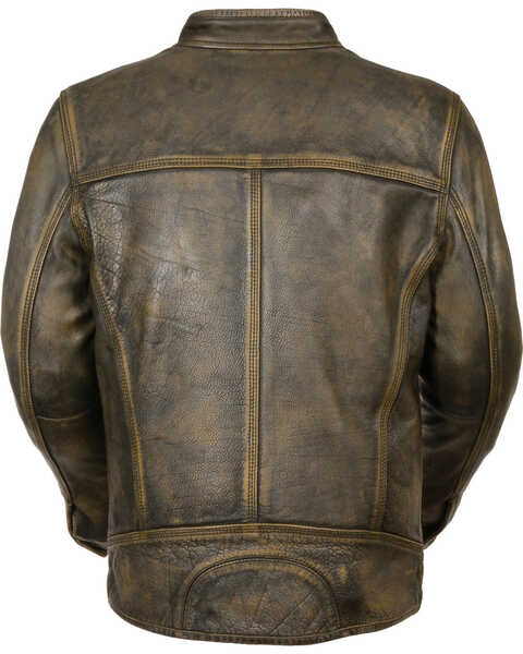 Image #2 - Milwaukee Leather Men's Distressed Scooter Jacket w/ Venting , Black/tan, hi-res
