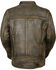 Image #2 - Milwaukee Leather Men's Distressed Scooter Jacket w/ Venting , Black/tan, hi-res