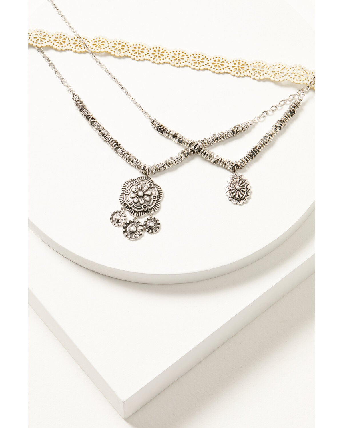 Shyanne Women's Luna Bella Choker Necklace Set - 3 Piece, Silver, hi-res