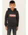 Image #1 - Wrangler Boys' Caviar Logo Hood Sweatshirt, Black, hi-res
