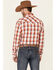 Wrangler 20X Men's Advanced Comfort Large Plaid Print Long Sleeve Snap Western Shirt , Red, hi-res