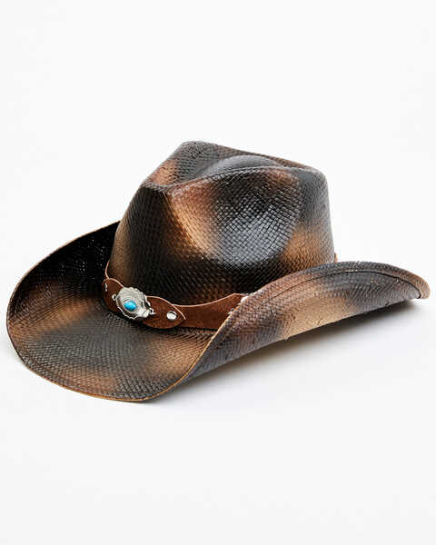 Image #1 - Shyanne Women's Bronco Straw Cowboy Hat, Dark Brown, hi-res