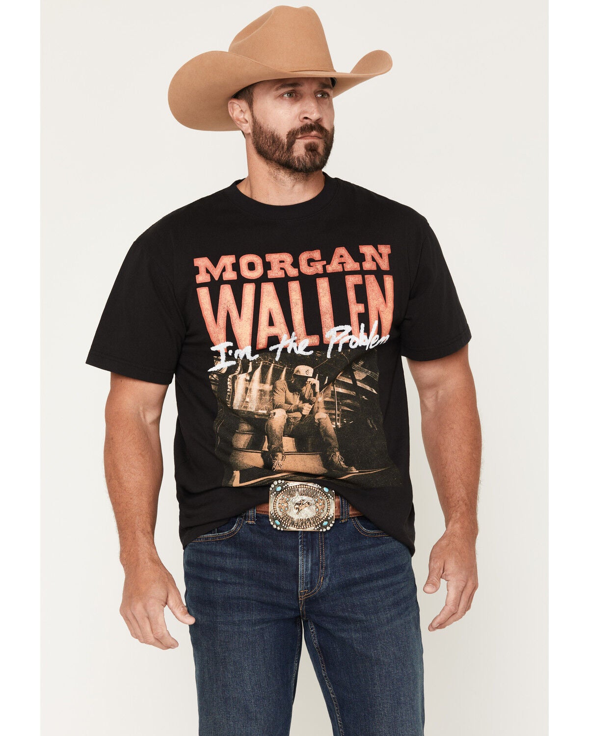 Morgan Wallen Men's Front Hit Short Sleeve Graphic T-Shirt, Black, hi-res