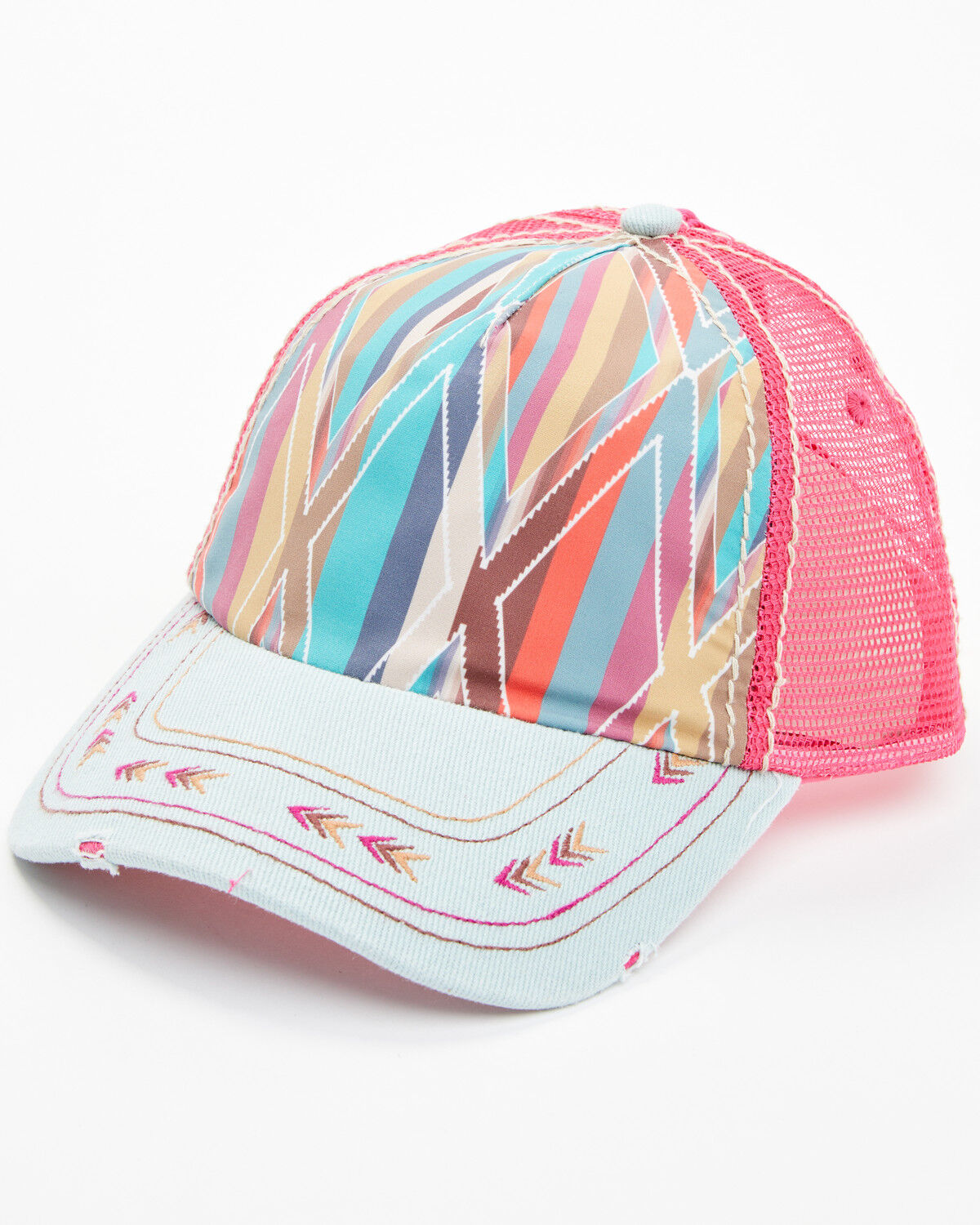 Image #1 - Catchfly Women's Diamond Patch Ball Cap, Multi, hi-res