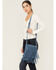 Image #1 - Idyllwind Women's Camarillo Fringe Suede Crossbody Bag, Blue, hi-res