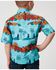 Image #2 - Roper Boys' Cowboy Floral Print Short Sleeve Snap Western Shirt, Blue, hi-res