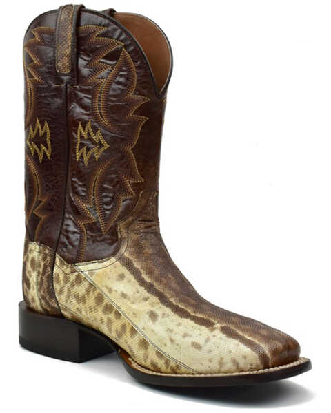 Dan Post Men's Karung Snake Brown Exotic Western Boots - Broad Square Toe , Brown, hi-res