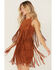 Image #1 - Idyllwind Women's Garland Studded Fringe Faux Suede Sleeveless Mini Dress, Caramel, hi-res