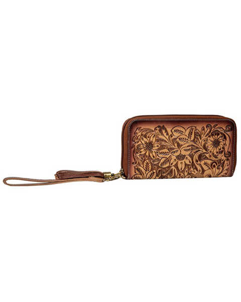 Image #1 - Myra Bag Women's Magnolia Grove Hand-Tooled Wallet, Brown, hi-res
