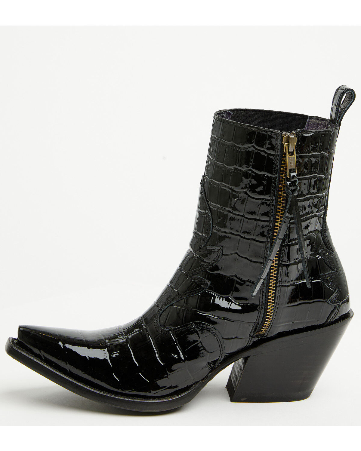 Image #3 - Ariat Women's Jade Crocodile Print Western Booties - Snip Toe, Black, hi-res
