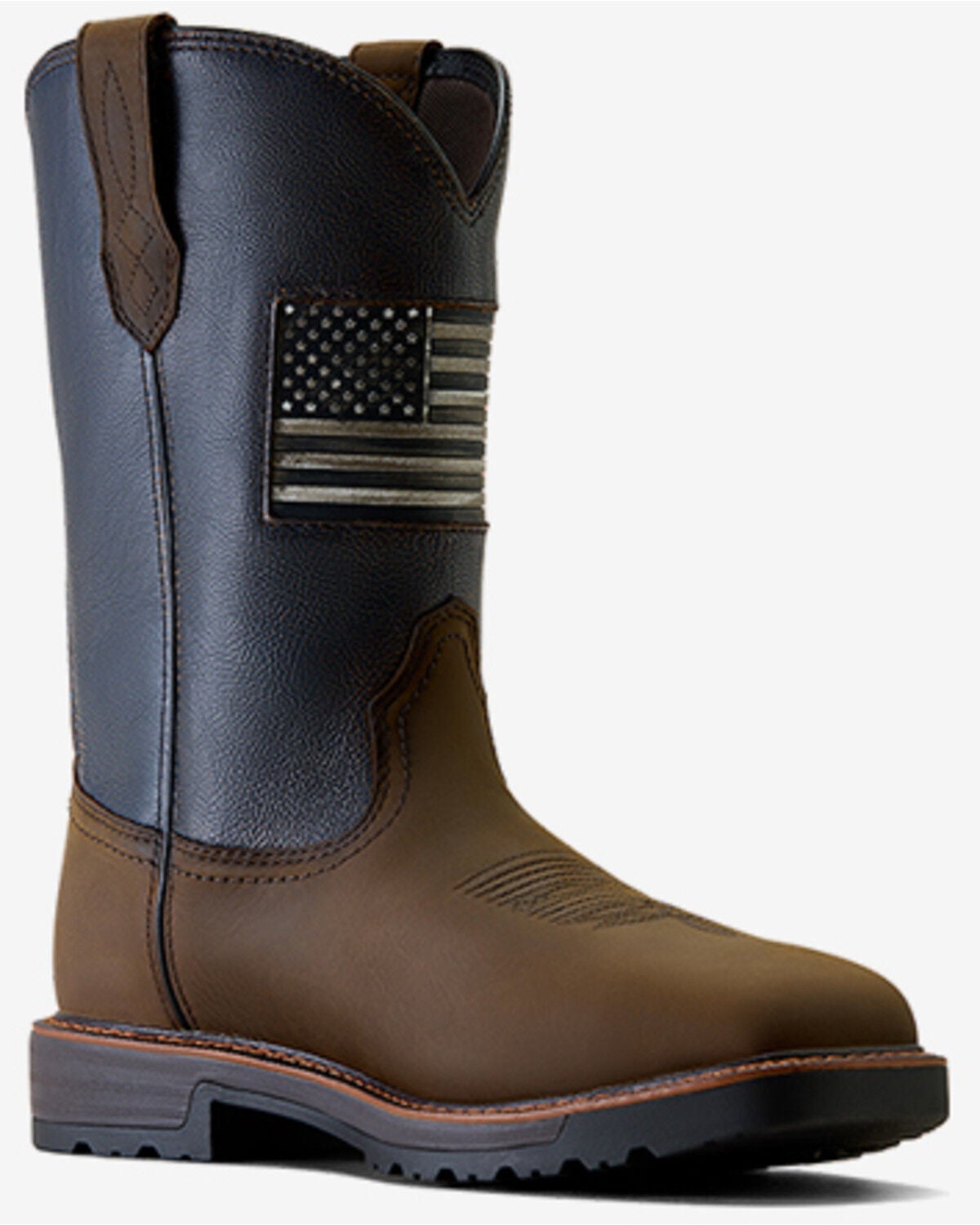 Image #1 - Ariat Men's Activator Patriot Waterproof Pull-On Work Boots - Steel Toe, Brown, hi-res