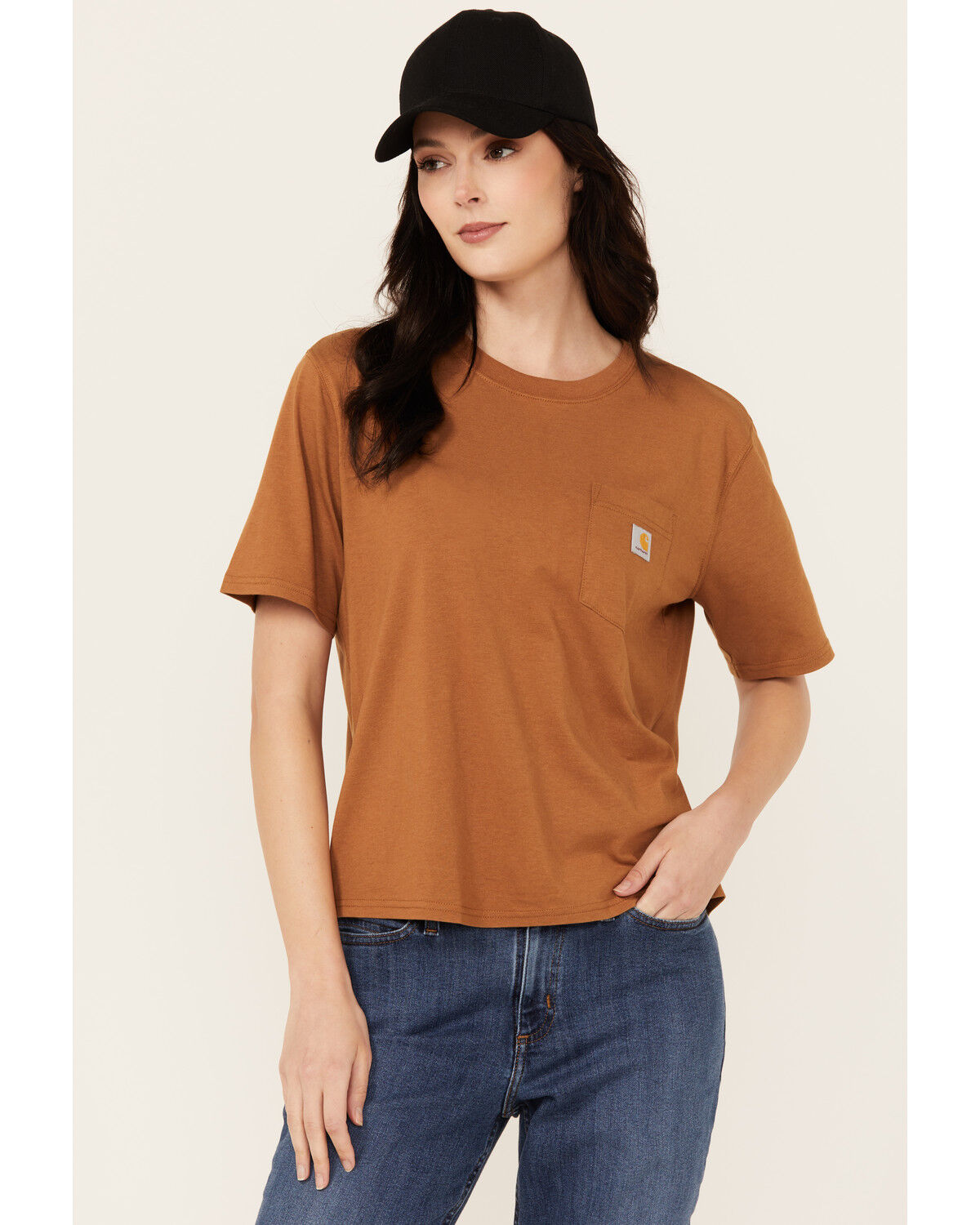 Image #1 - Carhartt Women's Loose Fit Lightweight Short Sleeve T-Shirt, Tan, hi-res