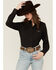 Image #1 - Kimes Ranch Women's Logo Long Sleeve Button-Down Western Shirt, Black, hi-res