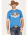 Cinch Men's Logo Short Sleeve Graphic  T-Shirt, Heather Blue, hi-res