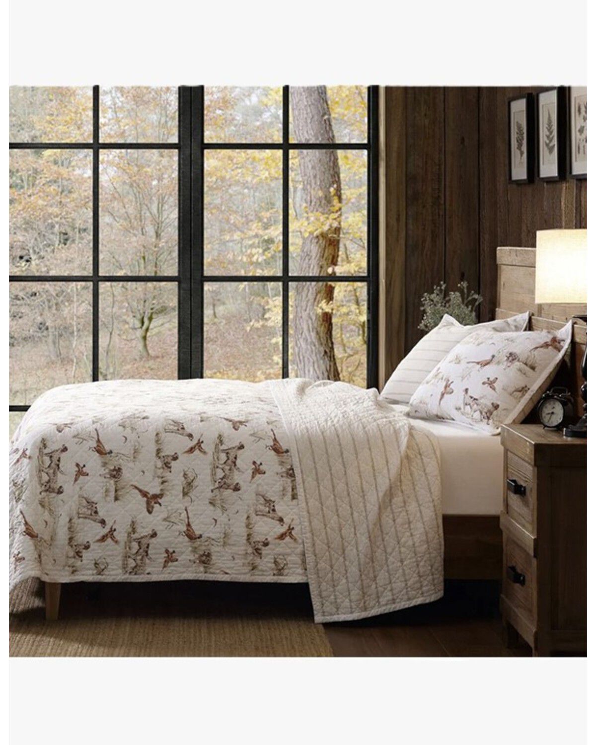 HiEnd Accents Hunt Life Reversible Queen Quilt Set - 3 Piece, White, hi-res