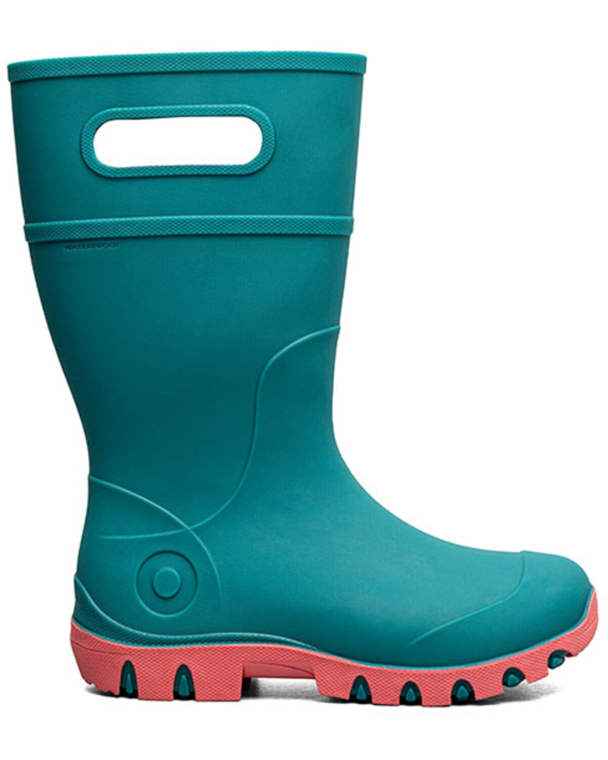 Image #2 - Bogs Girls' Essential Tall Rain Boots - Round Toe, Turquoise, hi-res