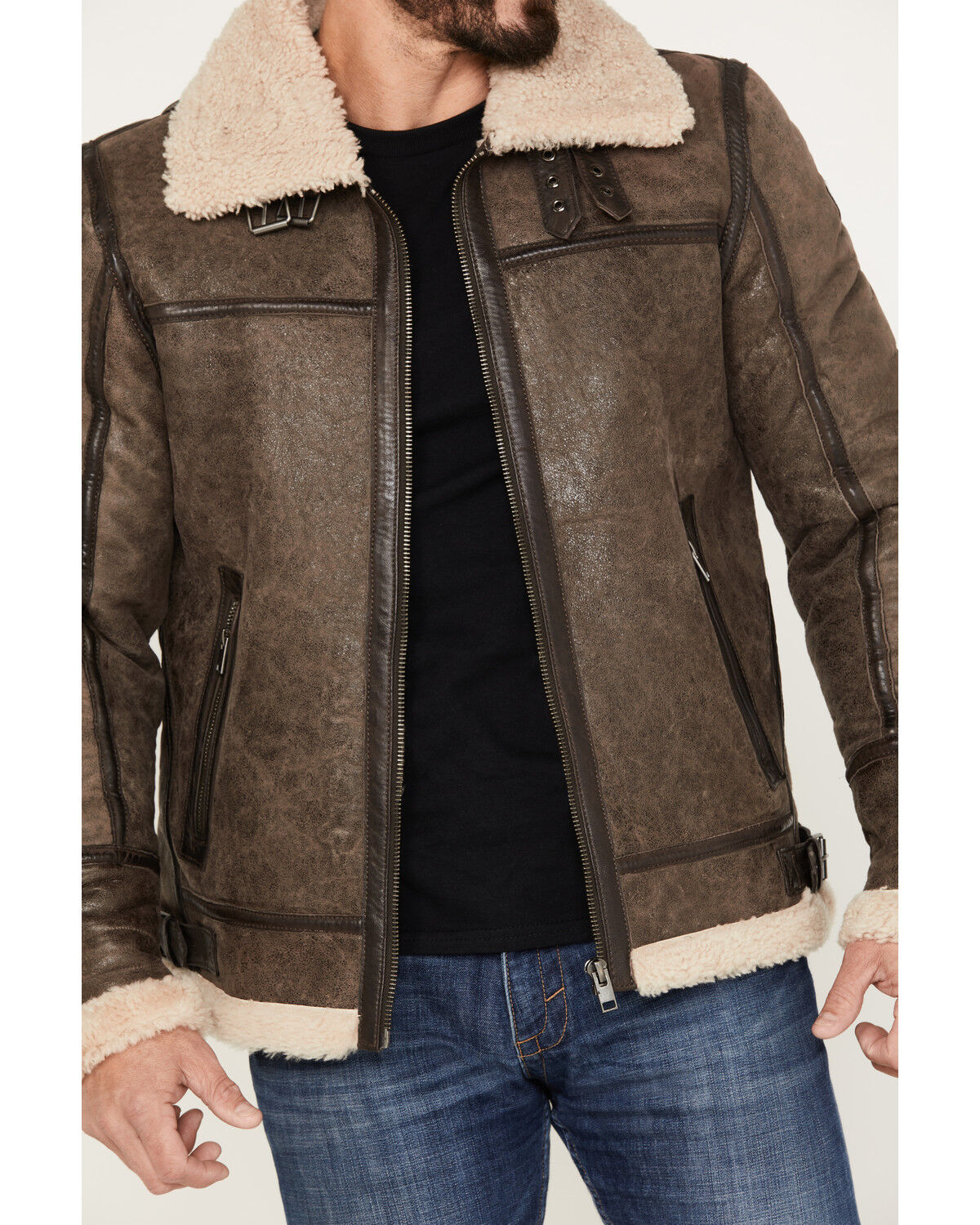 Image #3 - Mauritius Leather Men's Flight Jacket, Brown, hi-res