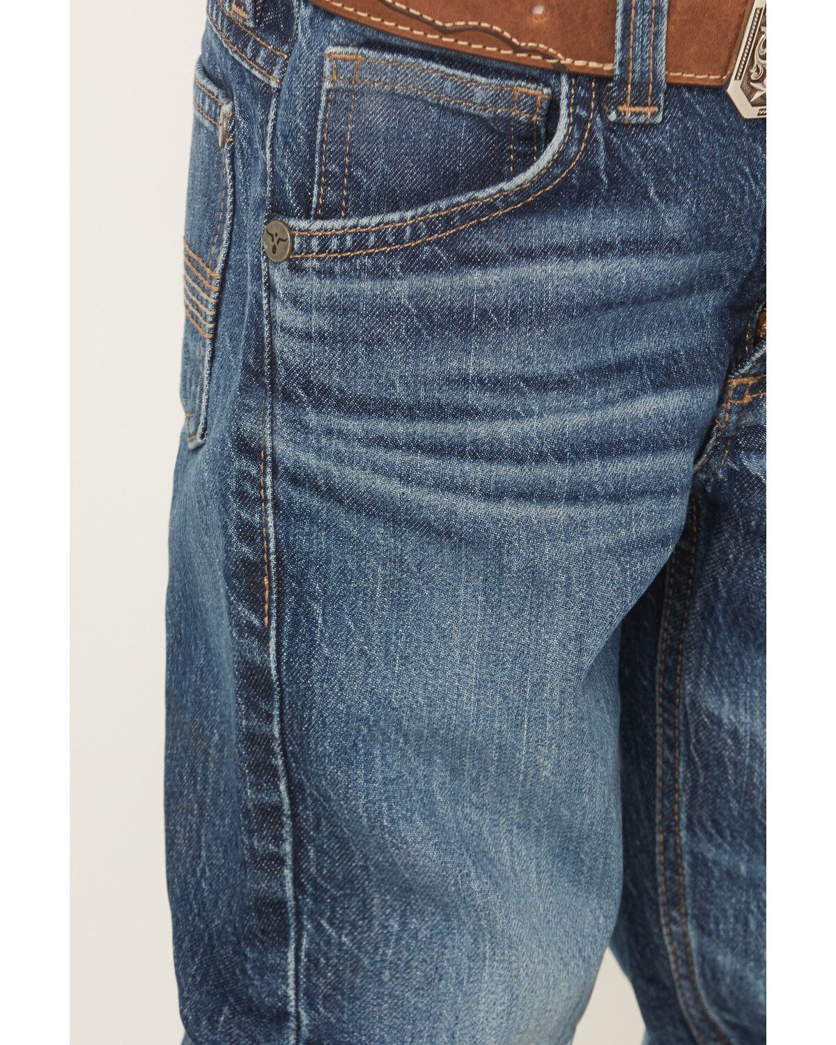 Image #2 - Wrangler 20X Little Boys' Dark Wash Slim Bootcut Stretch Denim Jeans, Dark Wash, hi-res
