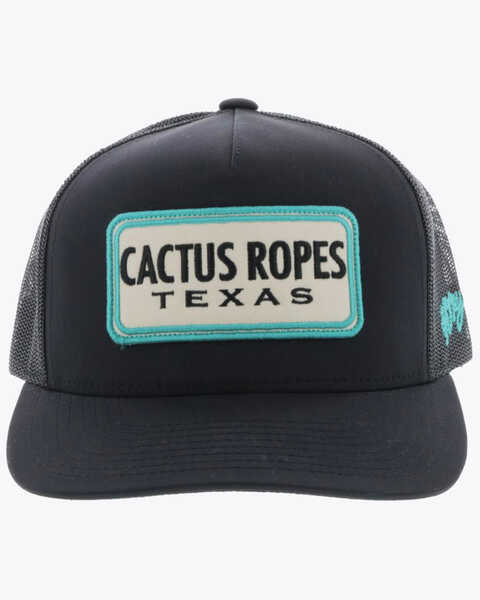 Hooey Men's Cactus Ropes Logo Mesh Ball Cap, Black, hi-res