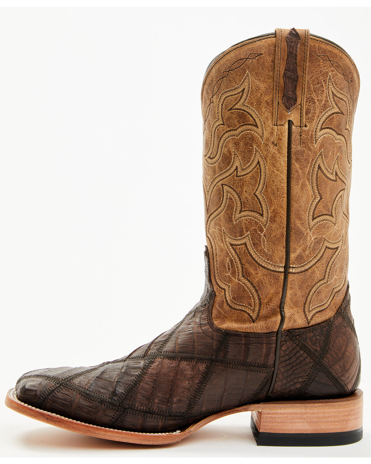 Image #3 - Cody James Men's Exotic Caiman Western Boots - Broad Square Toe, Brown, hi-res
