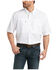 Image #1 - Ariat Men's Solid White Tek Short Sleeve Button-Down Western Shirt - Tall, White, hi-res