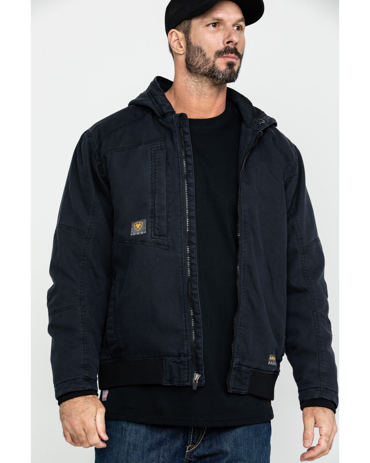 Image #1 - Ariat Men's Black Rebar Washed Dura Canvas Insulated Work Coat - Big & Tall, Black, hi-res