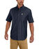 Image #2 - Carhartt Men's Rugged Flex Rigby Short Sleeve Work Shirt - Tall , Navy, hi-res