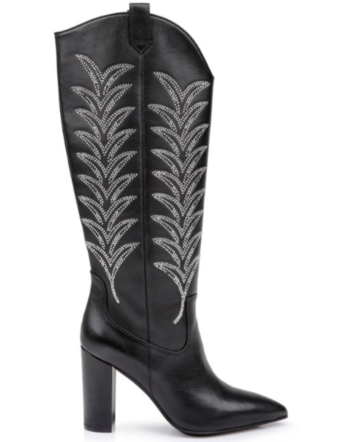 Image #2 - Daniel X Diamond Women's The Tall T Leather Western Boots - Snip Toe, Black, hi-res
