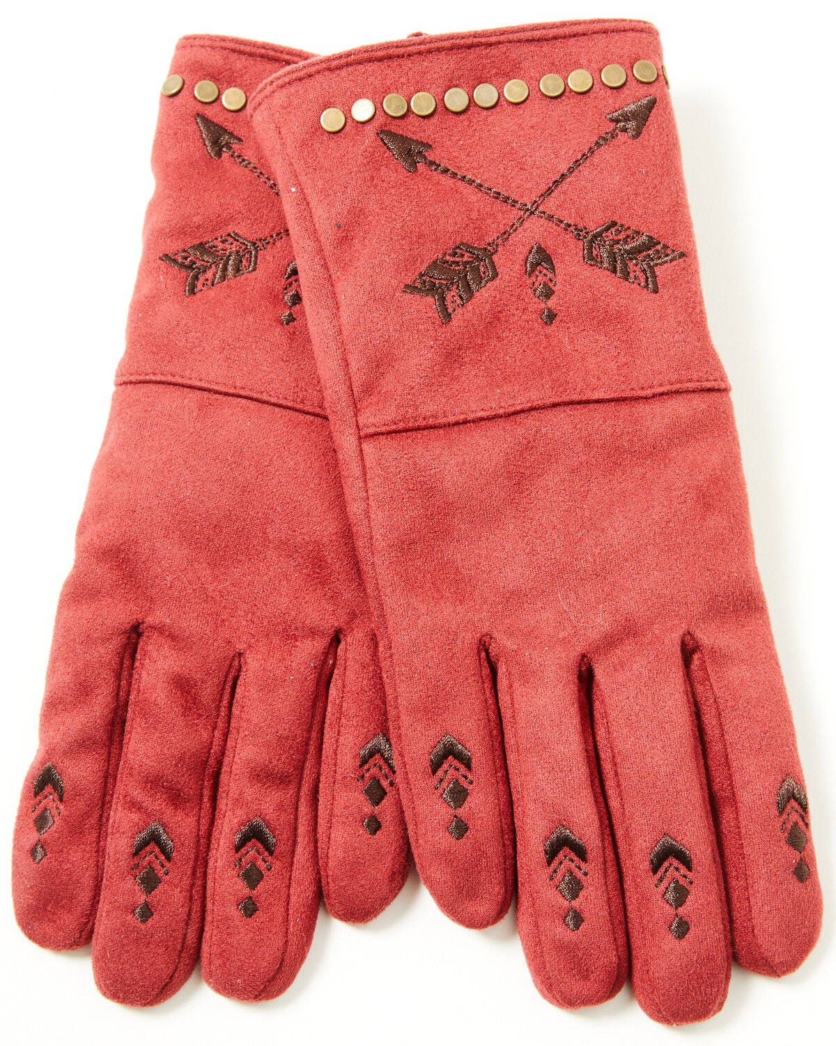 Image #1 - Idyllwind Women's Haley Cross Arrow Gloves, Red, hi-res